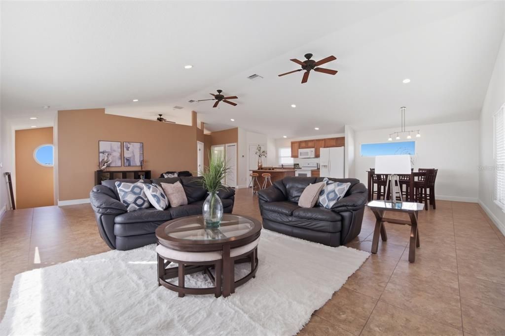 Dining room, Interior, Kitchen, Living room, Pendant Lights, Recessed Lighting