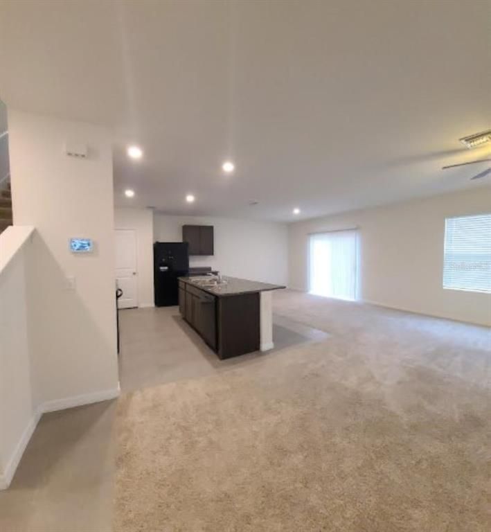 Empty room, Interior, Kitchen, Recessed Lighting
