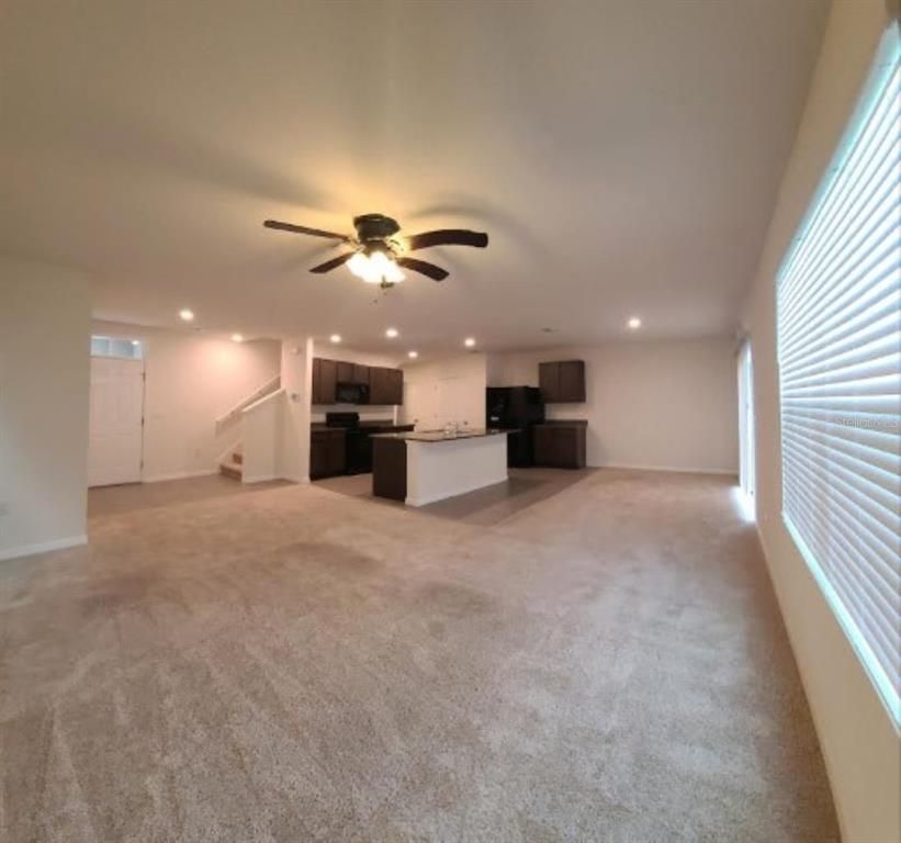 Empty room, Interior, Kitchen, Recessed Lighting