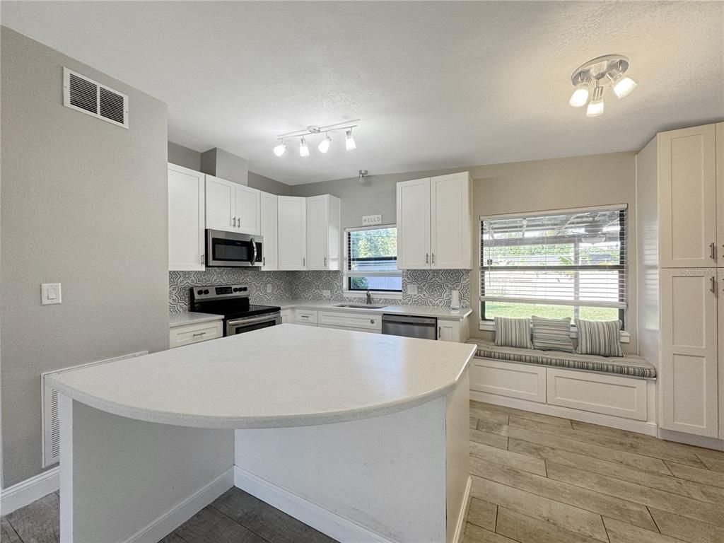 Interior, Kitchen, Stainless Steel Appliances, Wood Texture Flooring