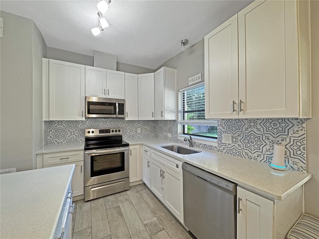 Interior, Kitchen, Stainless Steel Appliances, Wood Texture Flooring