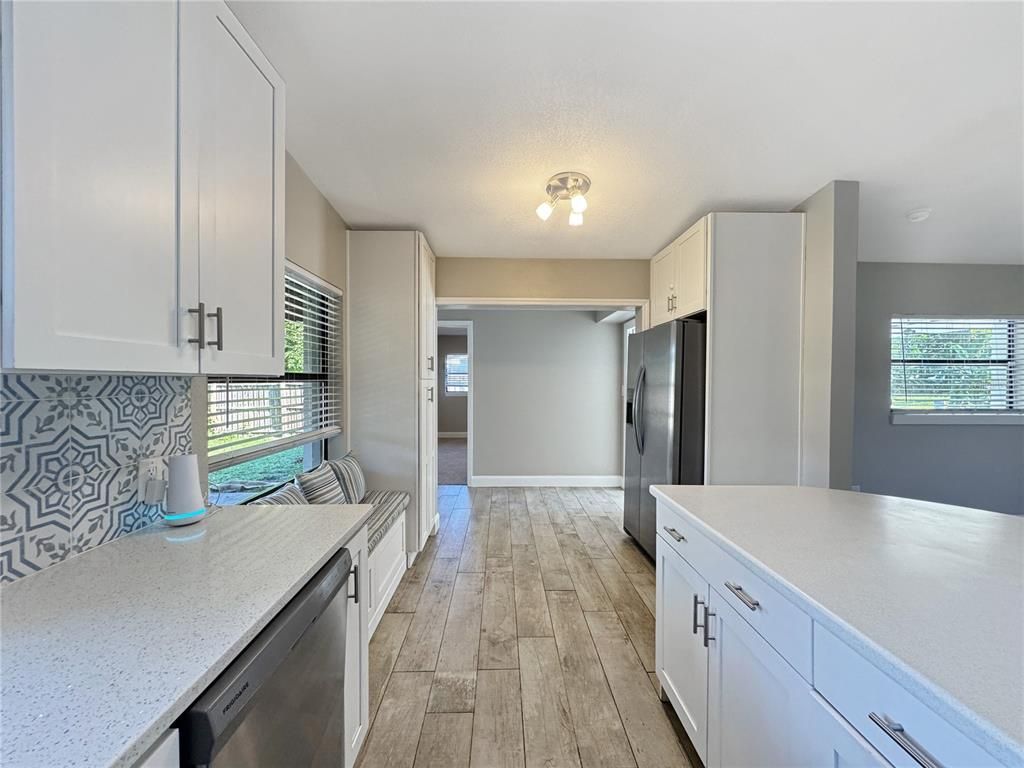Interior, Kitchen, Stainless Steel Appliances, Wood Texture Flooring