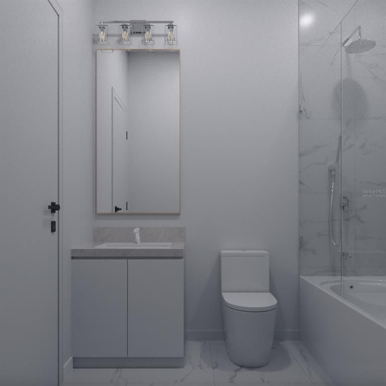 Bathroom, Glass Shower, Interior, Marble, Marble Walls