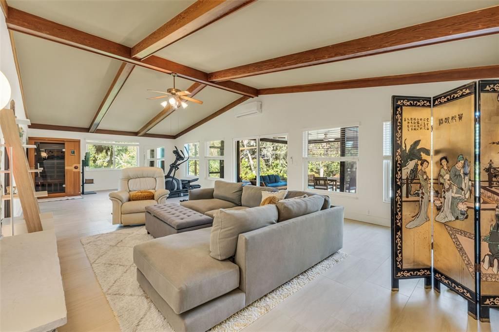 Interior, Living room, Wooden Beams