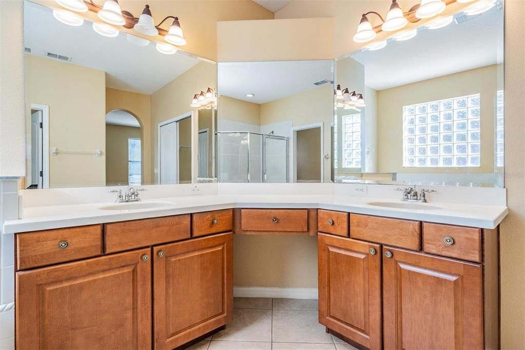 Bathroom, Dual Sink Vanities, Glass Shower, Interior