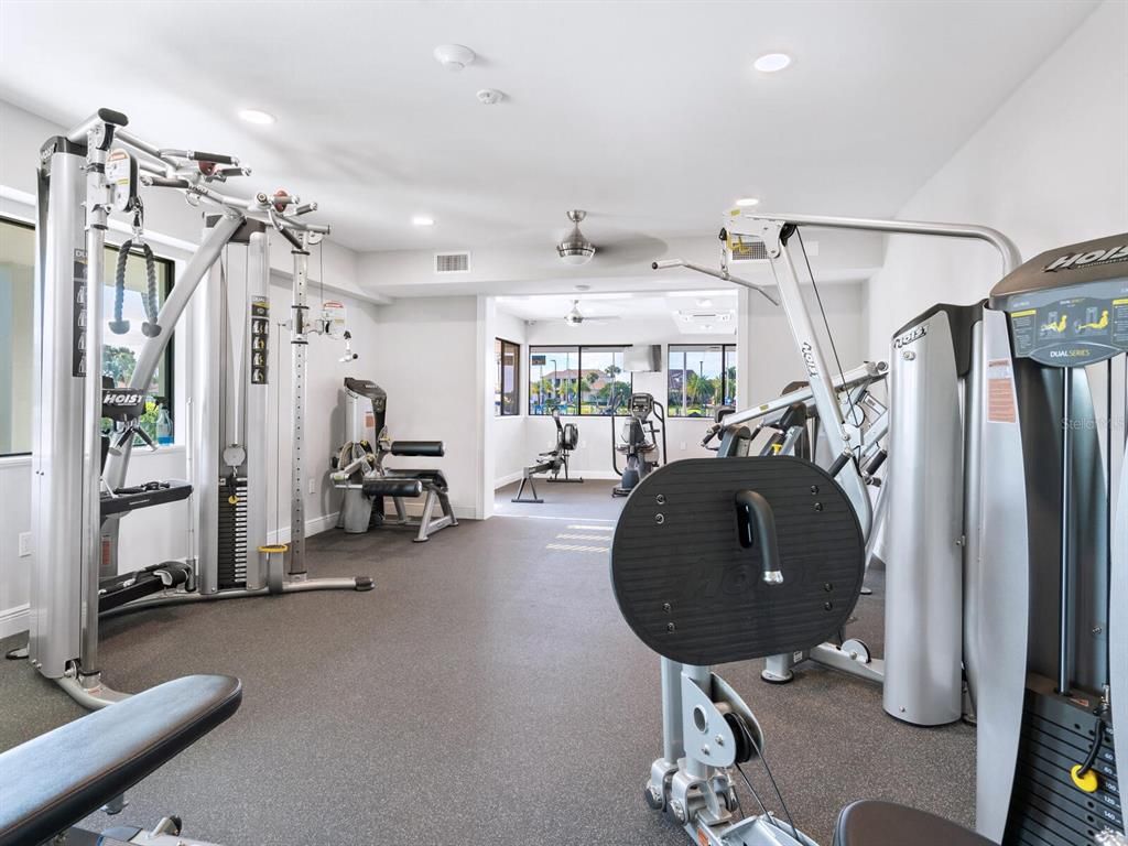 Fitness Equipment, Gym, Interior, Recessed Lighting