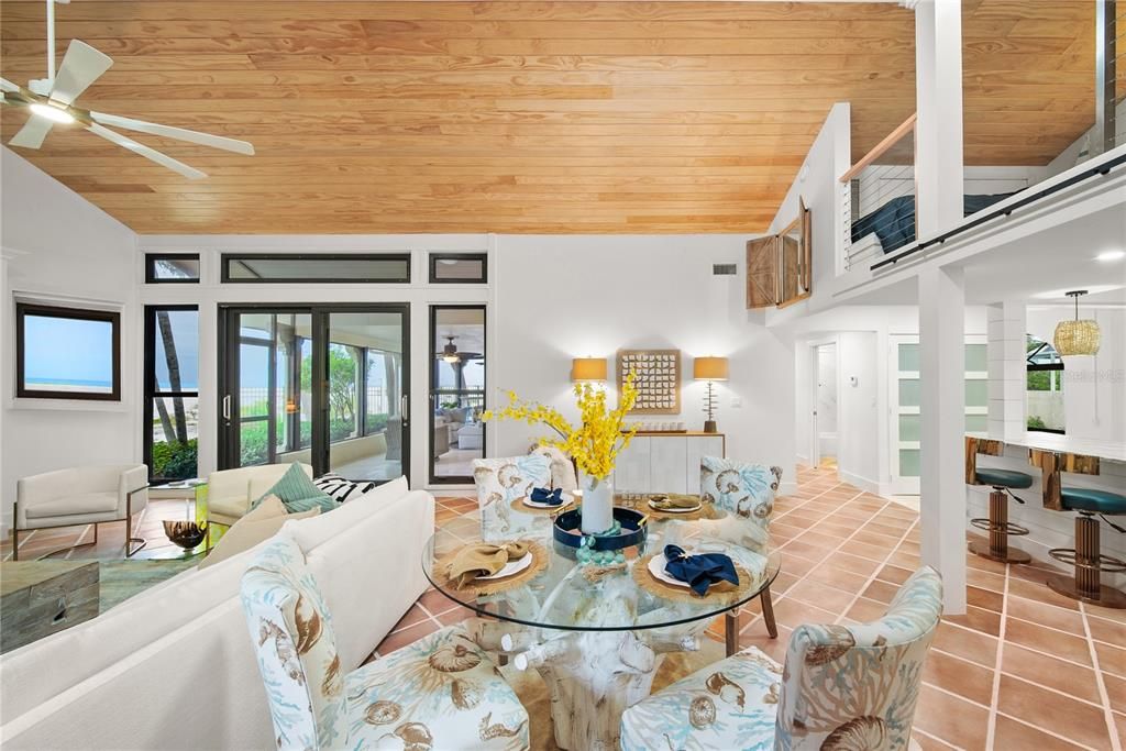 Dining room, Interior, Living room, Wooden Ceilings