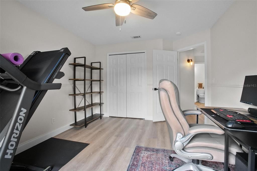 Fitness Equipment, Home Office, Interior, Wood Texture Flooring