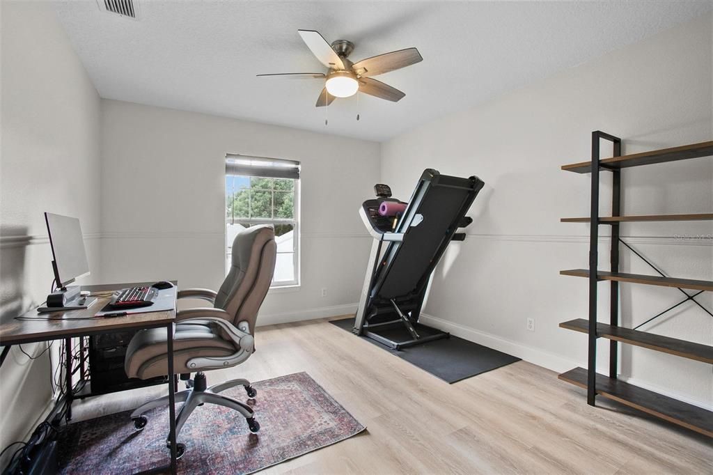 Fitness Equipment, Home Office, Interior, Wood Texture Flooring