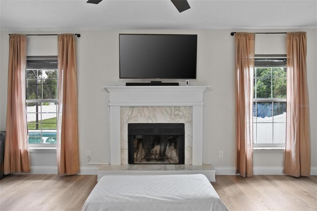 Fireplace, Interior, Wood Texture Flooring
