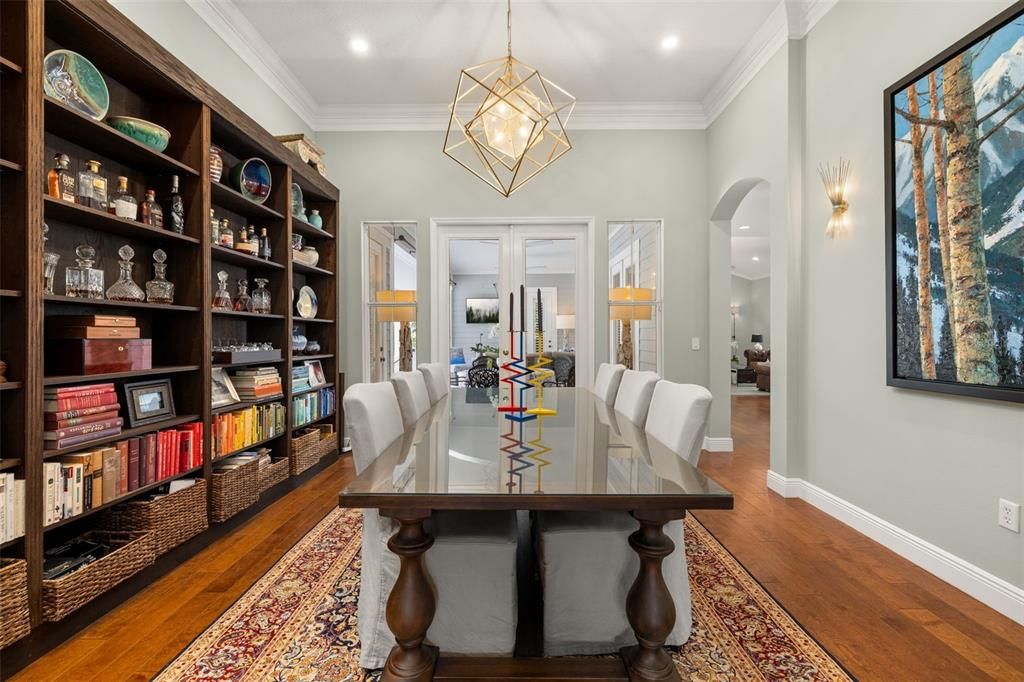 Home Office, Interior, Pendant Lights, Recessed Lighting, Wood Texture Flooring