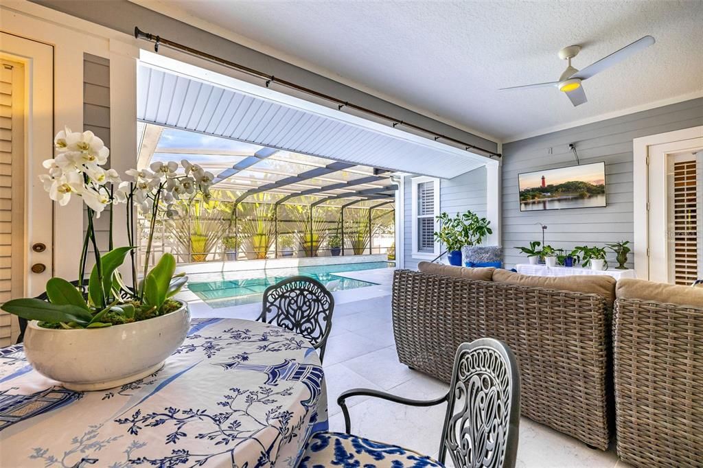 Dining room, Glass Ceilings, Interior, Pool, Sun Room