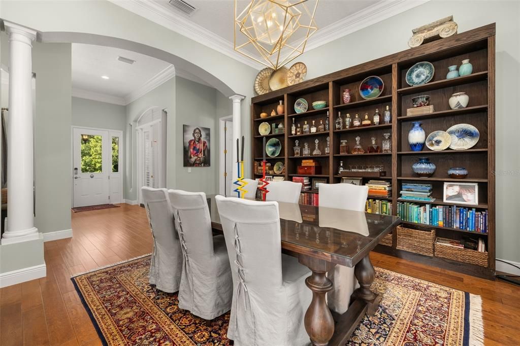 Home Office, Interior, Pendant Lights, Recessed Lighting, Wood Texture Flooring