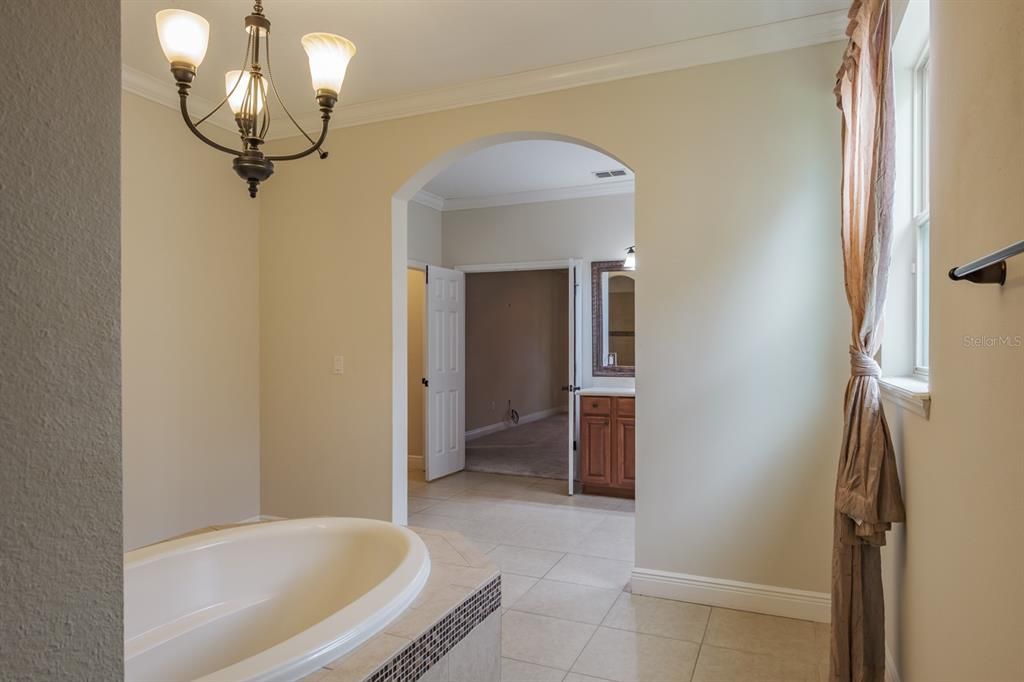 Bathroom, Chandelier, Interior