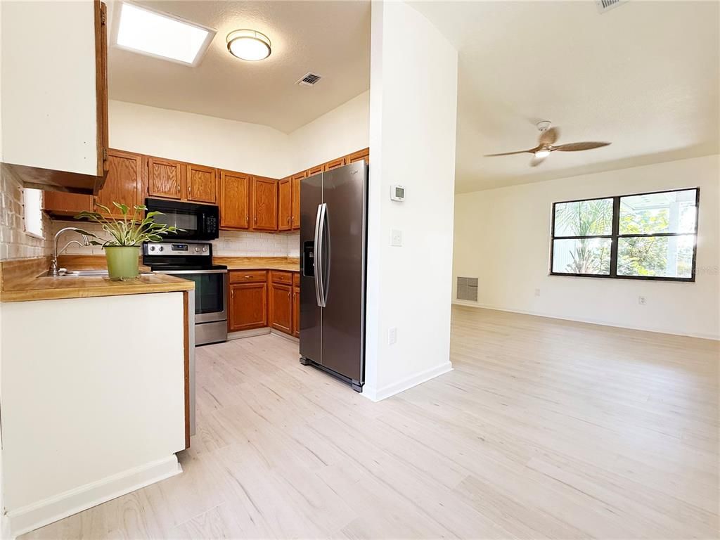 Interior, Kitchen, Wood Texture Flooring