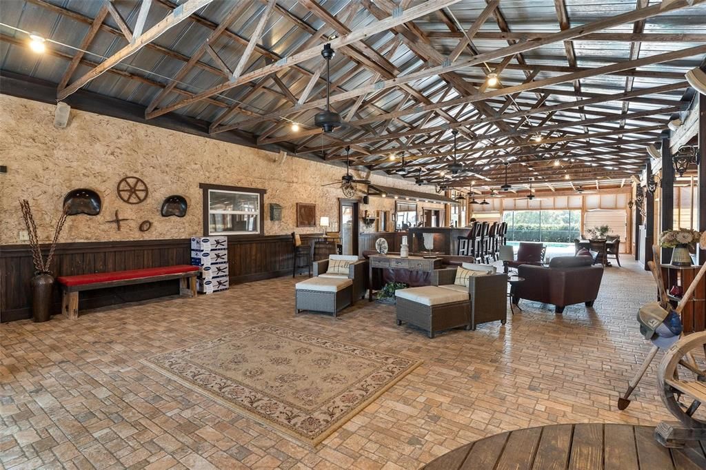 Interior, Living room, Pendant Lights, Stone Walls