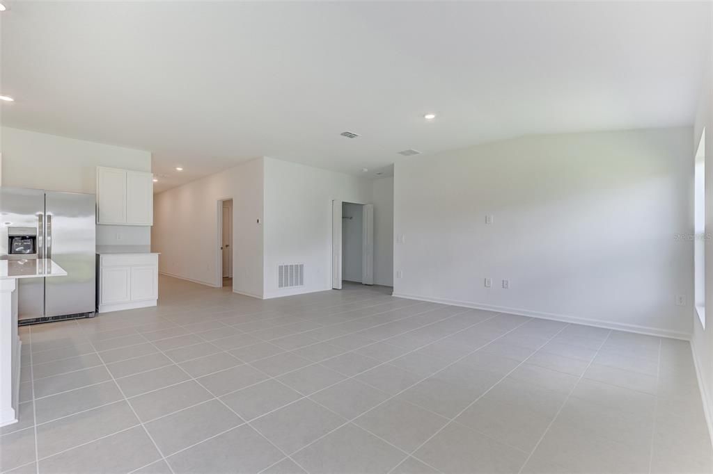 Empty room, Interior, Kitchen, Recessed Lighting, Stainless Steel Appliances