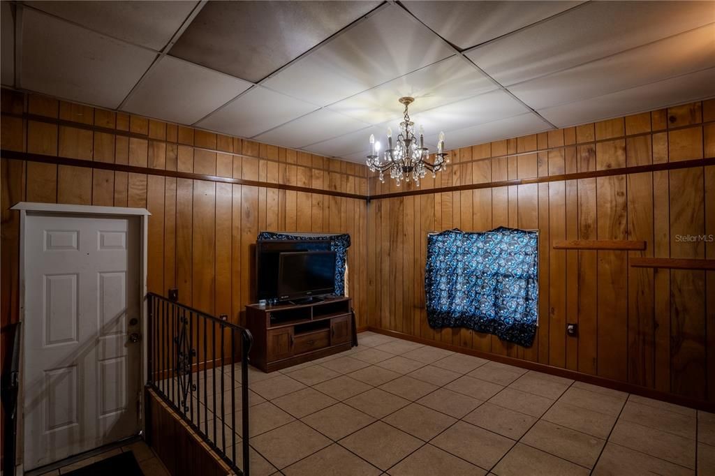 Chandelier, Interior, Wooden Walls