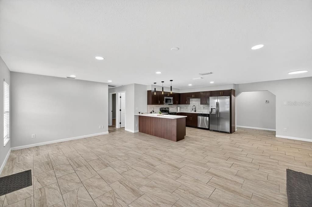 Interior, Kitchen, Pendant Lights, Recessed Lighting, Stainless Steel Appliances