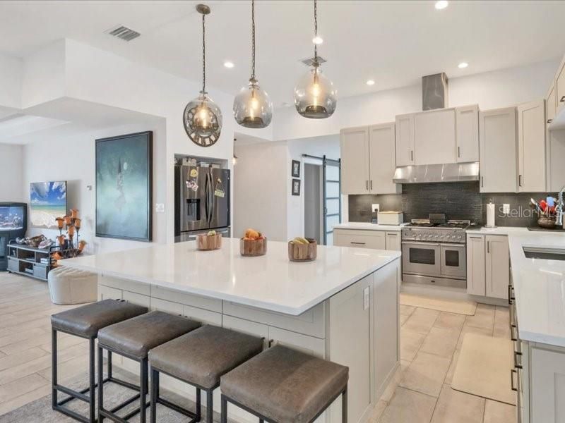 Interior, Kitchen, Pendant Lights, Recessed Lighting, Stainless Steel Appliances