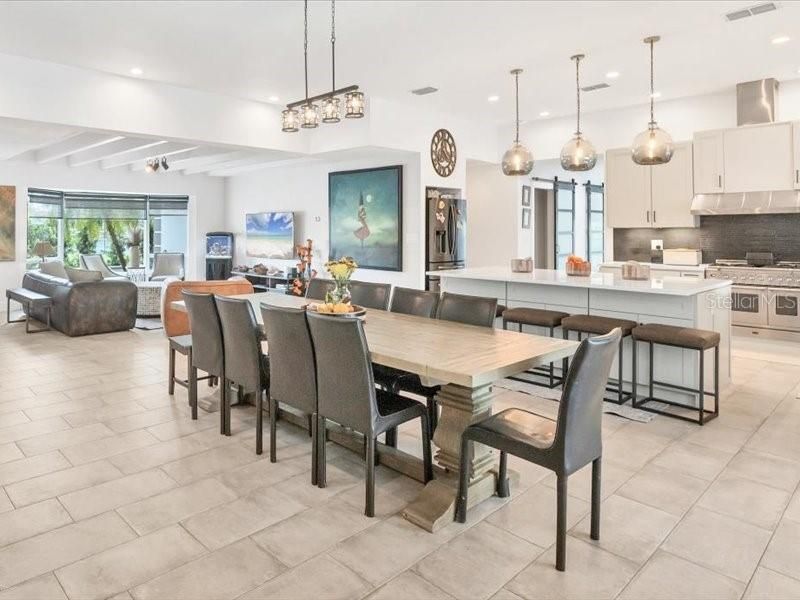 Dining room, Interior, Kitchen, Living room, Pendant Lights, Recessed Lighting