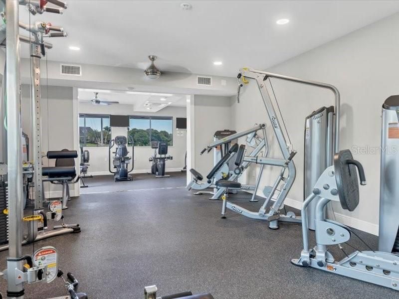 Fitness Equipment, Gym, Interior, Recessed Lighting