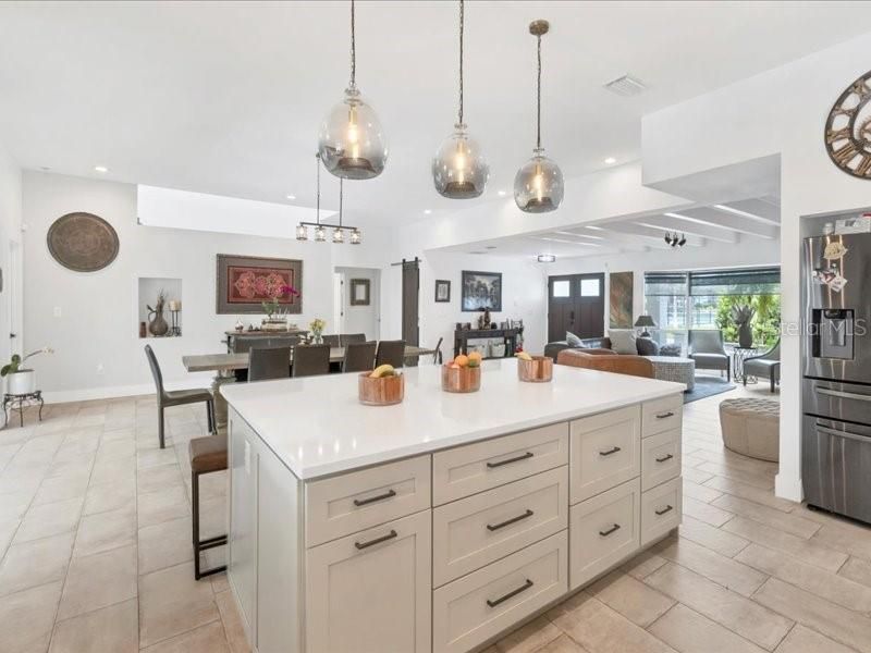 Dining room, Interior, Kitchen, Living room, Pendant Lights, Recessed Lighting