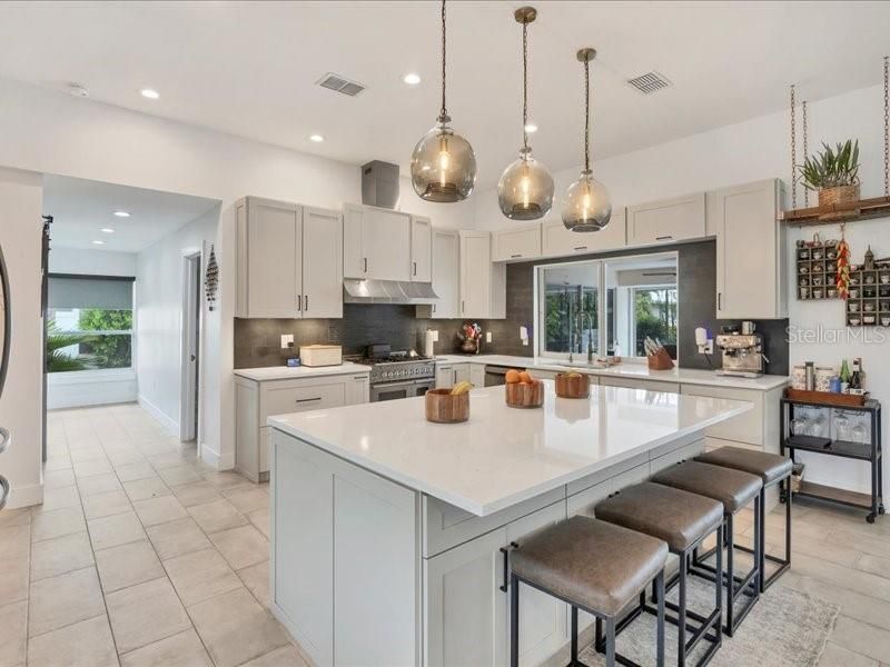 Interior, Kitchen, Pendant Lights, Recessed Lighting, Stainless Steel Appliances
