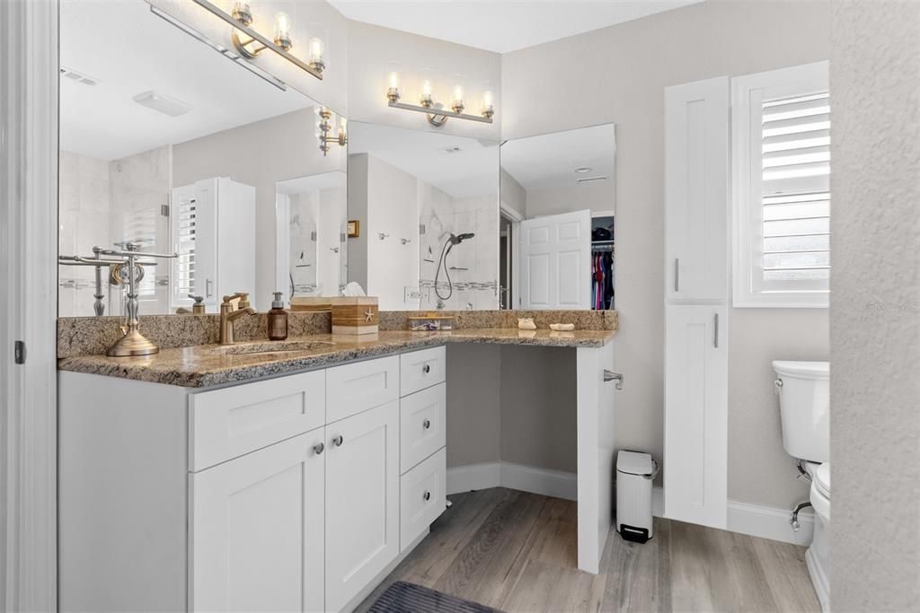 Bathroom, Dual Sink Vanities, Interior, Wood Texture Flooring