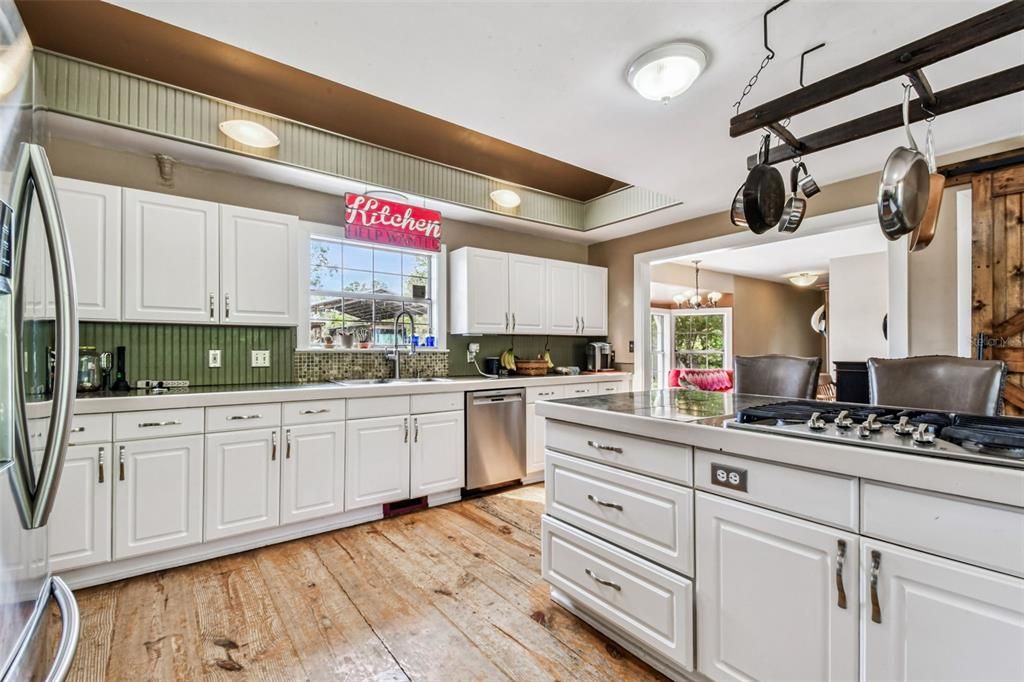 Interior, Kitchen, Stainless Steel Appliances, Wood Texture Flooring