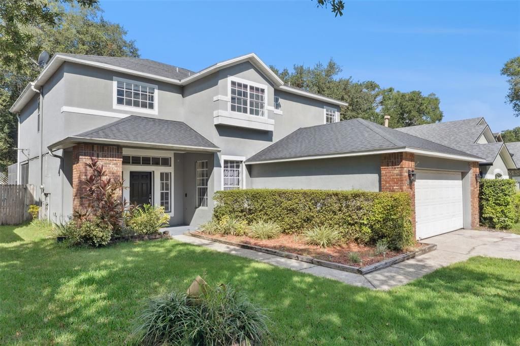Attached, Backyard, Detached Garage, Exterior, Facade, Brick Facade, American Craftsman