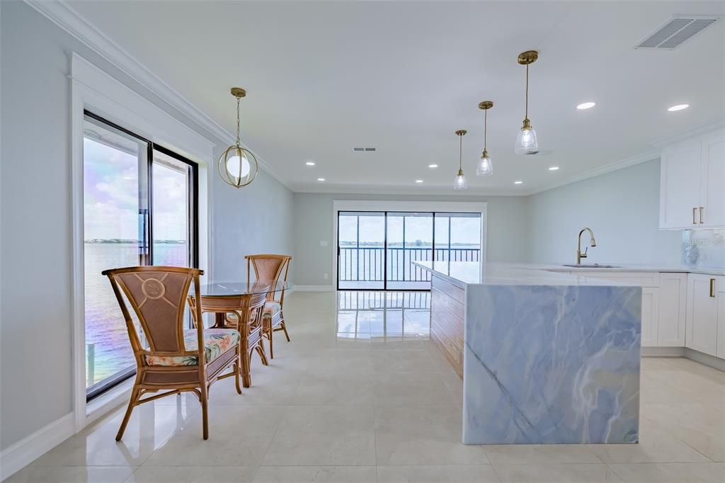 Dining room, Interior, Kitchen, Pendant Lights, Recessed Lighting, Water