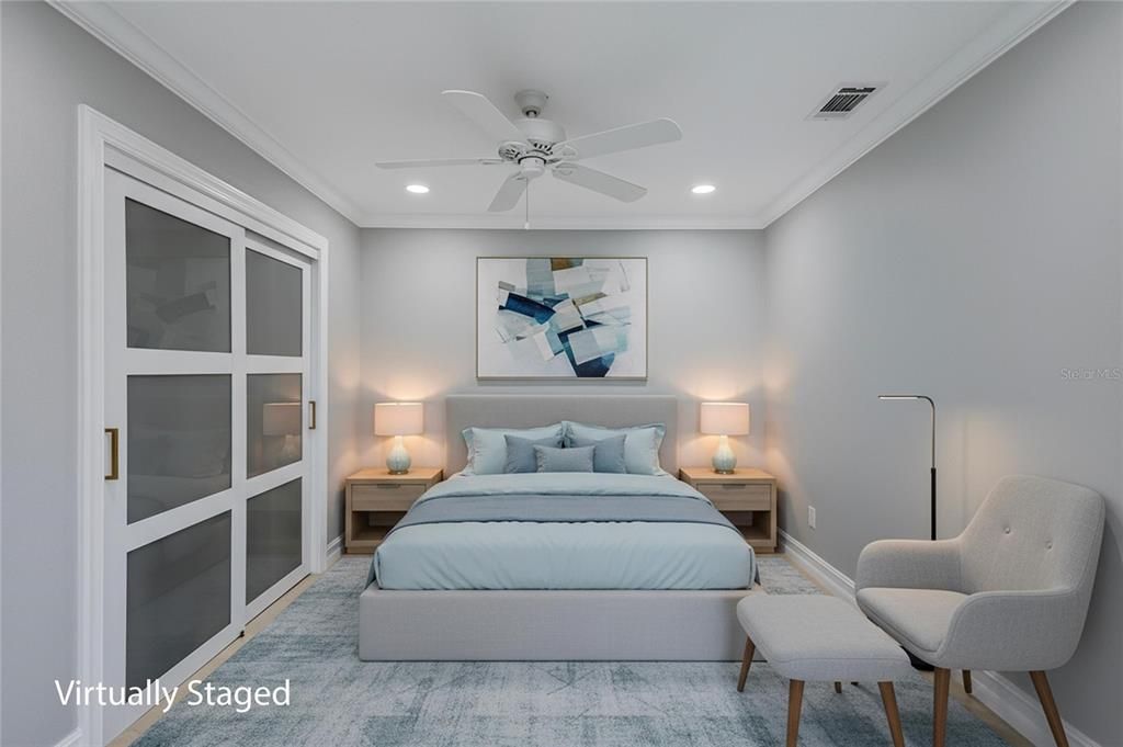 Bedroom, Interior, Recessed Lighting