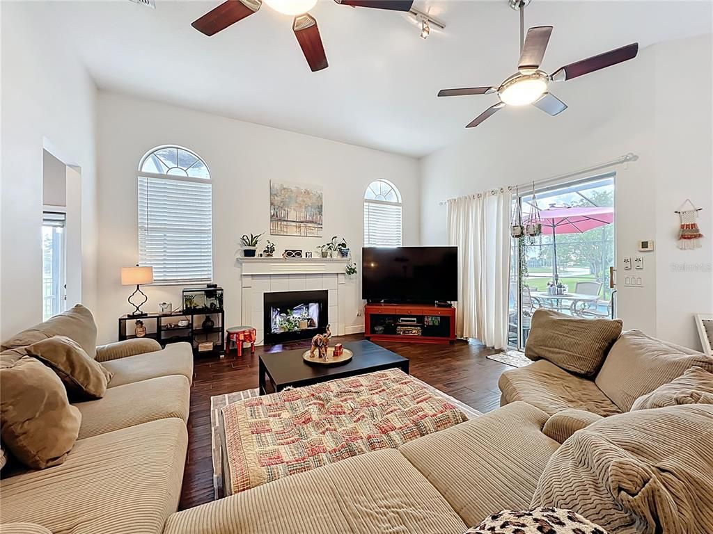 Fireplace, Interior, Living room, Wood Texture Flooring
