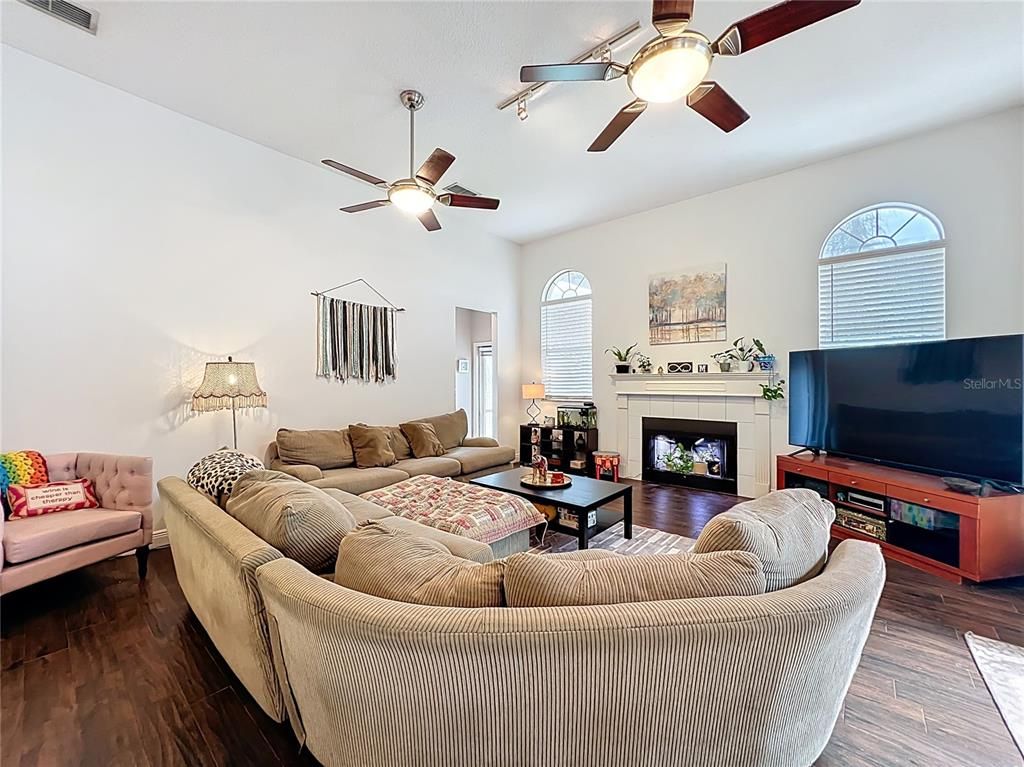 Fireplace, Interior, Living room, Wood Texture Flooring