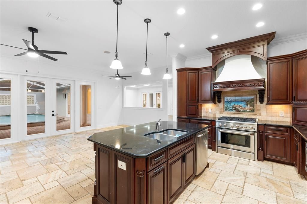 Interior, Kitchen, Pendant Lights, Recessed Lighting, Stainless Steel Appliances