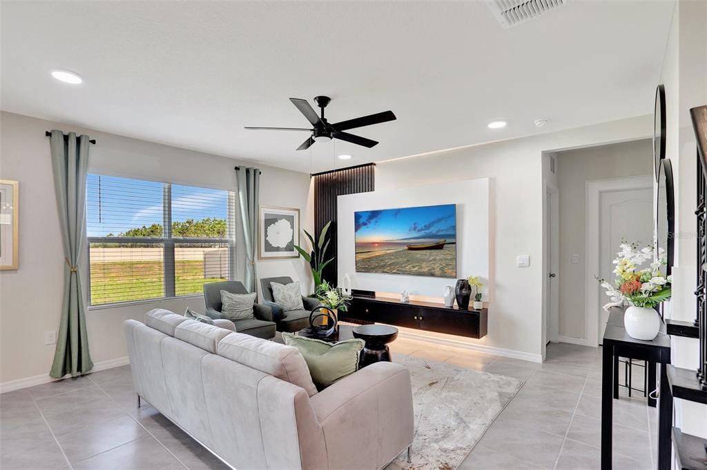 Interior, Living room, Recessed Lighting