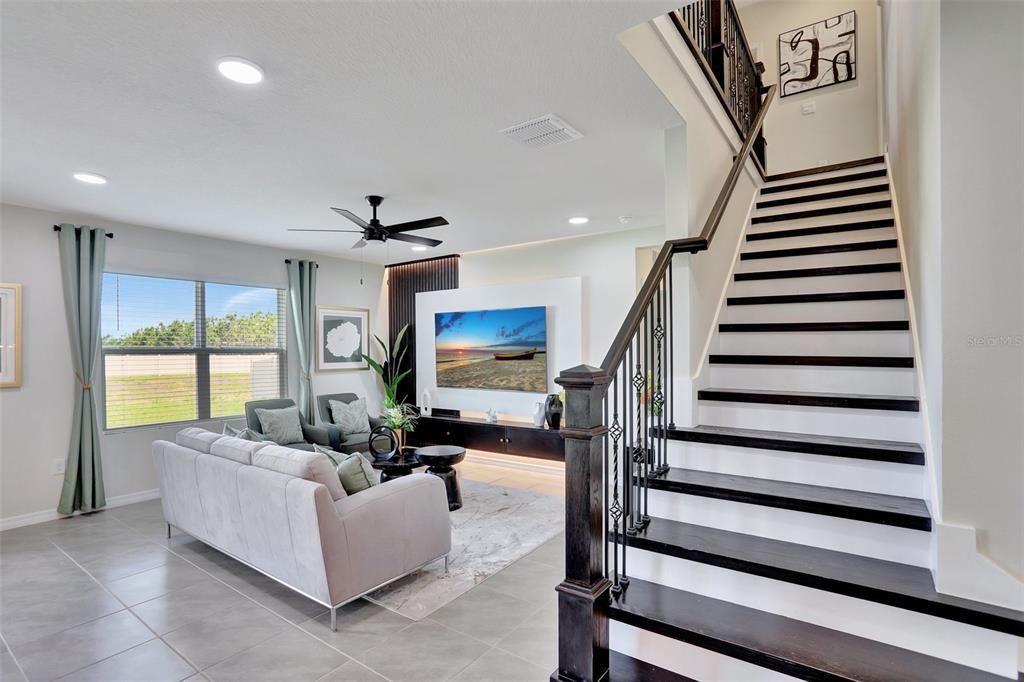 Interior, Living room, Recessed Lighting