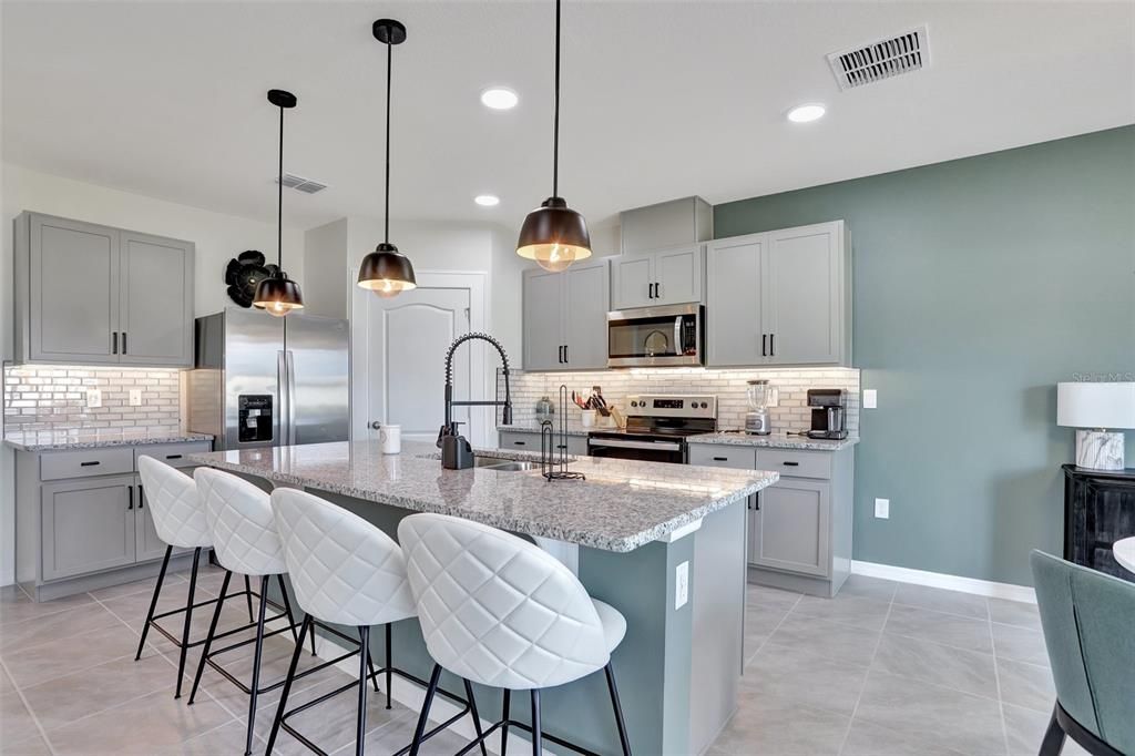 Interior, Kitchen, Pendant Lights, Recessed Lighting, Stainless Steel Appliances
