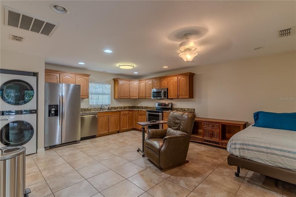 Interior, Kitchen, Recessed Lighting, Stainless Steel Appliances, Washer