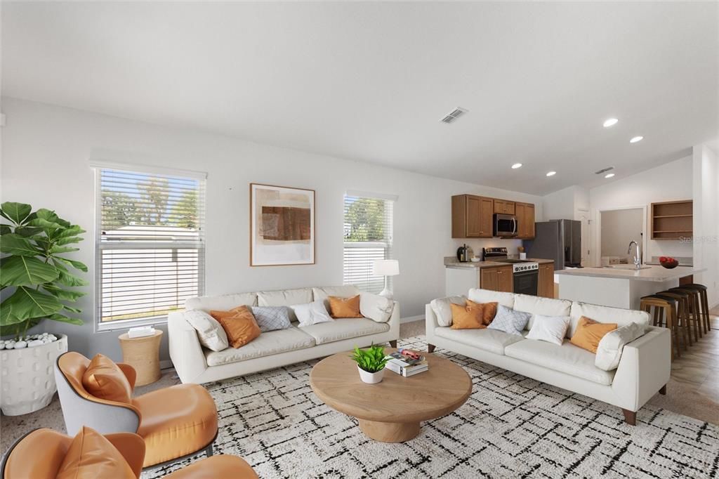 Interior, Kitchen, Living room, Recessed Lighting, Stainless Steel Appliances