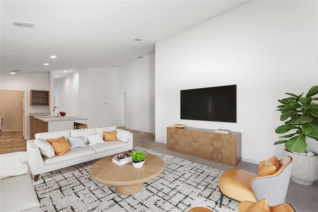 Interior, Living room, Recessed Lighting