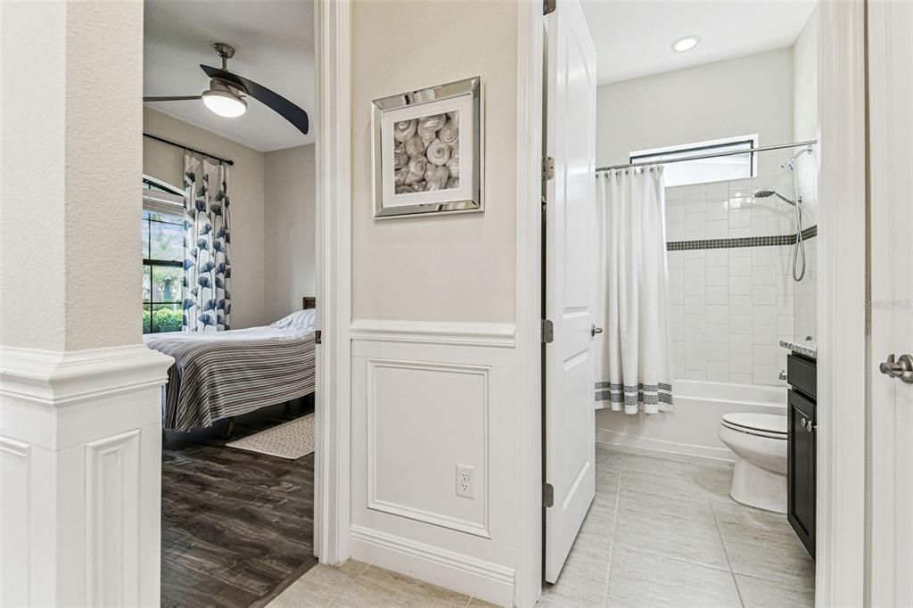 Bathroom, Bedroom, Interior, Recessed Lighting, Wood Texture Flooring