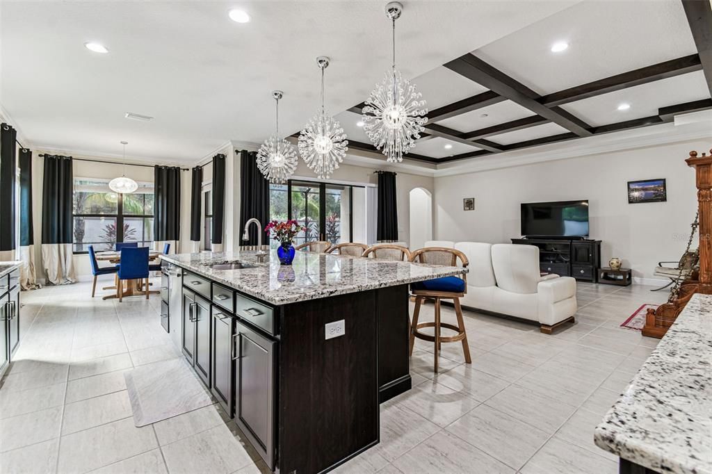 Chandelier, Dining room, Interior, Kitchen, Living room, Pendant Lights, Recessed Lighting