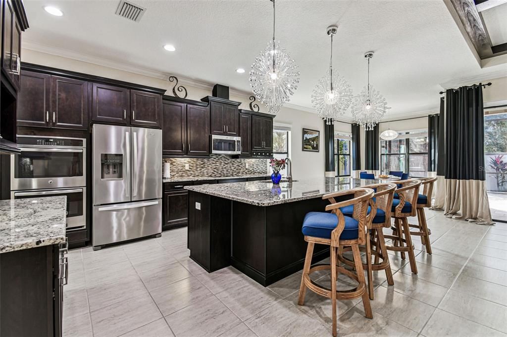 Interior, Kitchen, Pendant Lights, Recessed Lighting, Stainless Steel Appliances