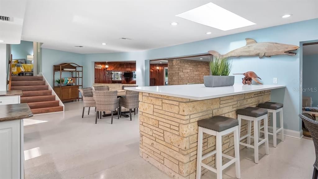 Interior, Recessed Lighting, Stone Walls