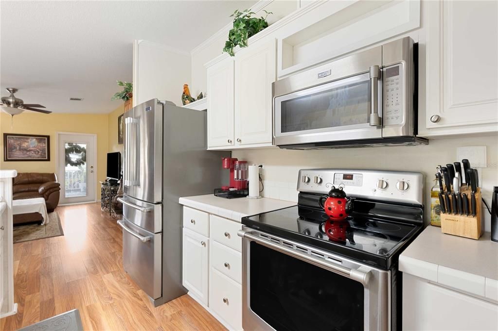 Interior, Kitchen, Stainless Steel Appliances, Wood Texture Flooring