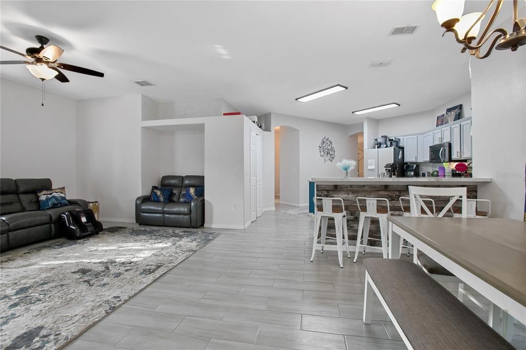 Interior, Kitchen, Recessed Lighting, Wood Texture Flooring