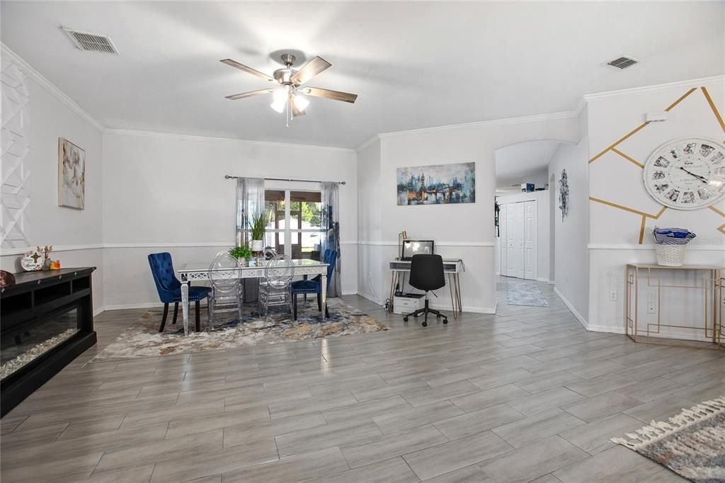 Home Office, Interior, Wood Texture Flooring