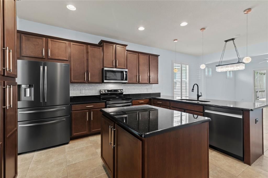 Interior, Kitchen, Pendant Lights, Recessed Lighting, Stainless Steel Appliances